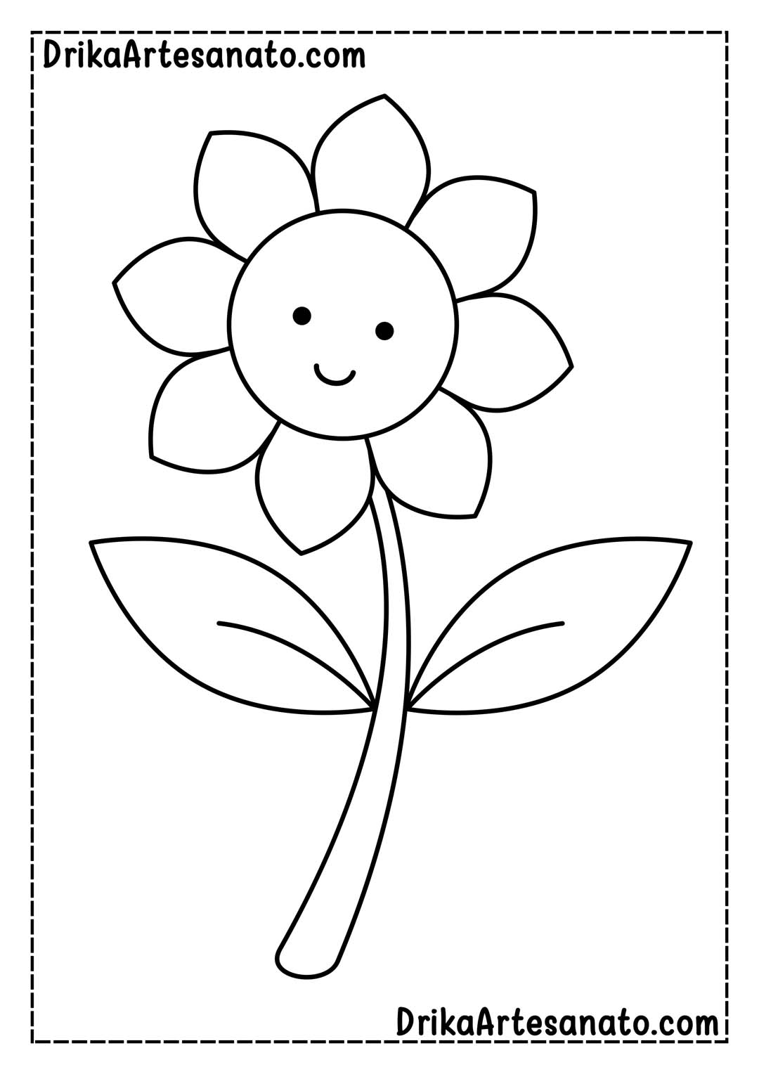 Desenho de Flor com Pétalas Pontudas para Colorir e Imprimir