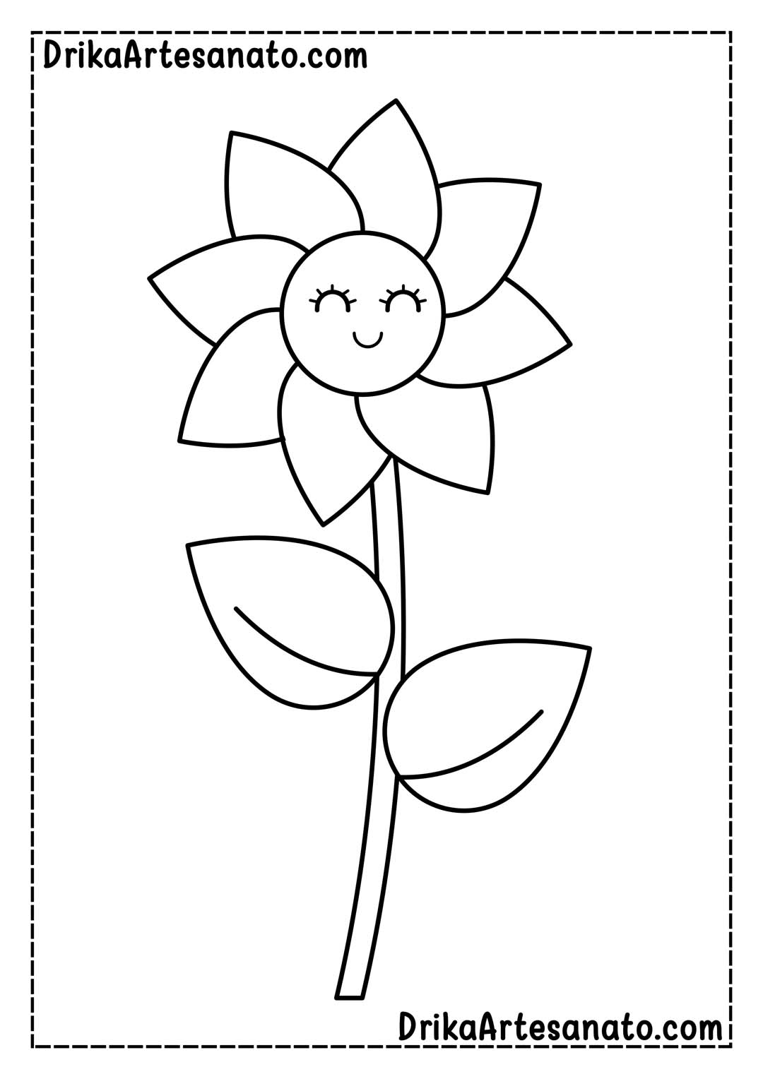Desenho de Flor com Várias Pétalas para Colorir e Imprimir
