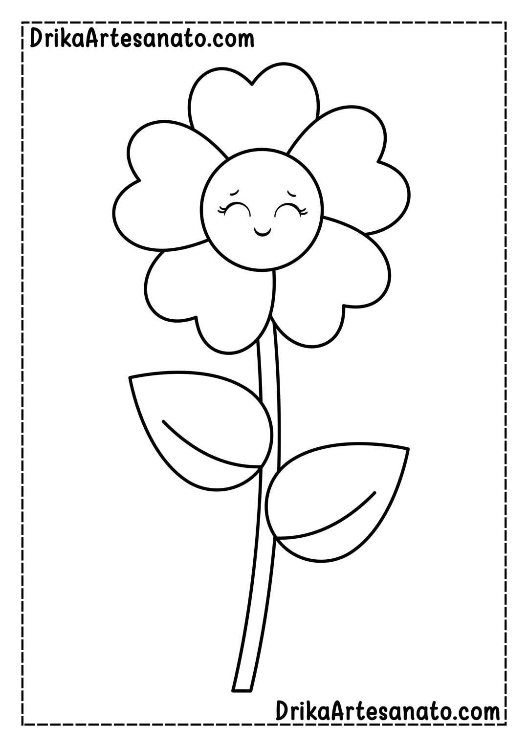 Desenho de Flor Meiga para Colorir e Imprimir