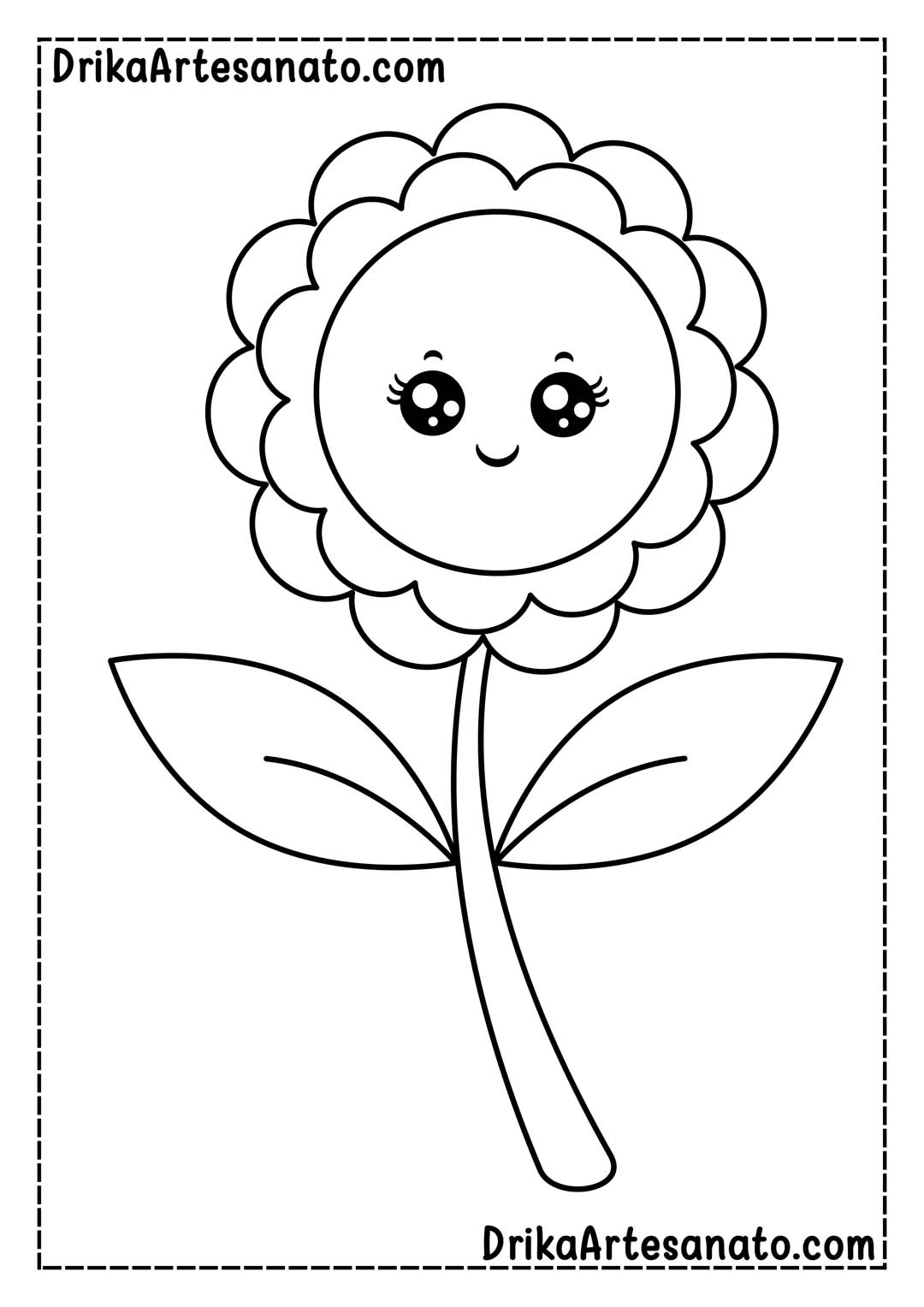 Desenho de Flor Cute para Colorir e Imprimir