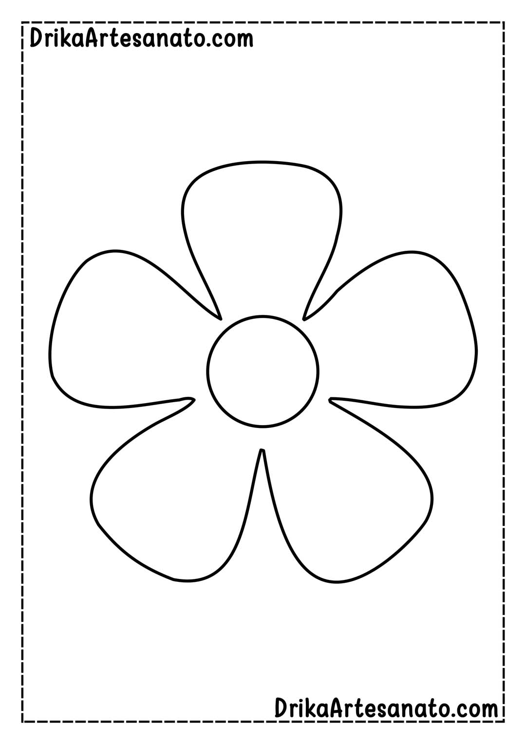 Desenho de Flor Grande com 5 Pétalas para Imprimir