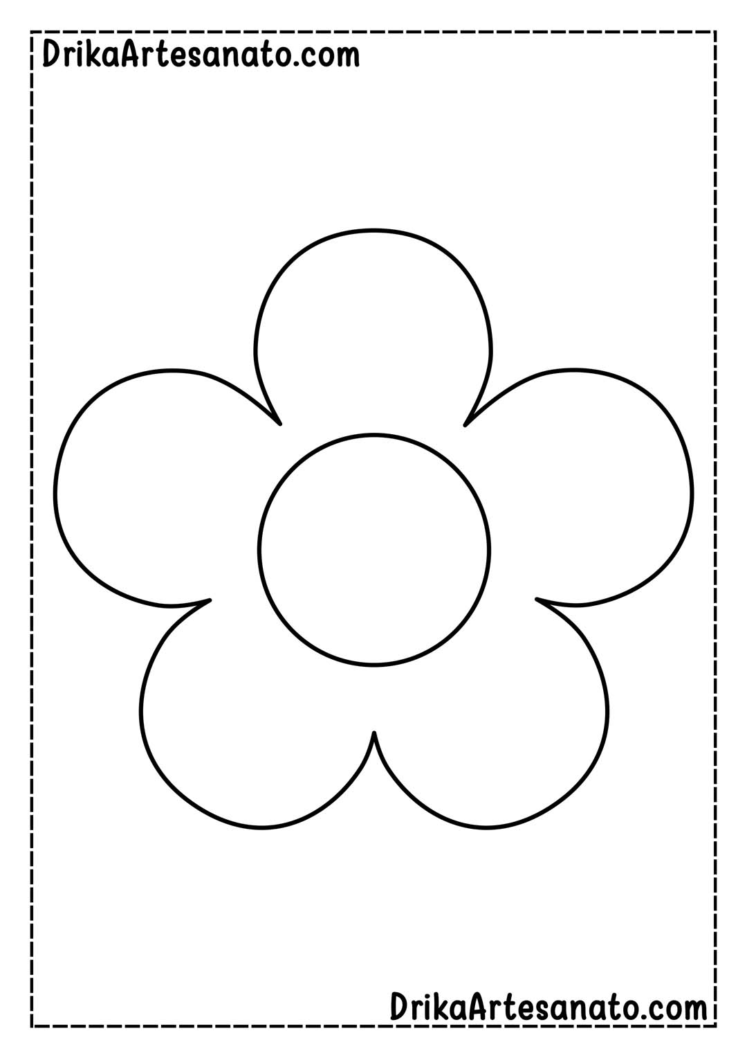 Desenho de Flor Grande de 5 Pétalas para Imprimir