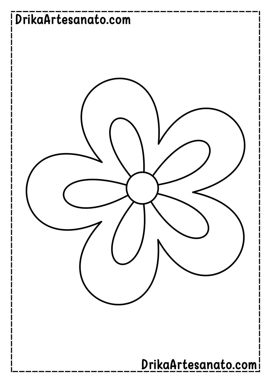 Desenho de Flor Grande com Várias Pétalas para Imprimir