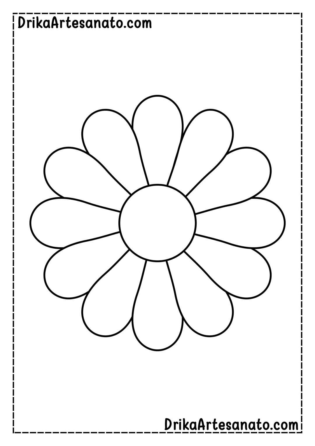 Desenho de Flor Margarida Grande para Imprimir