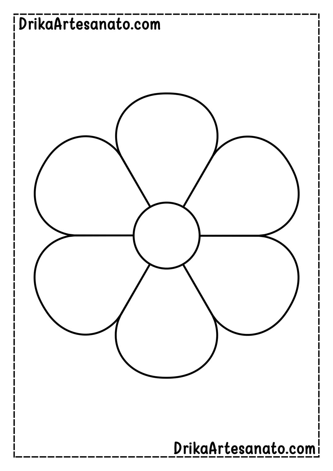 Desenho de Flor Grande de 6 Pétalas para Imprimir