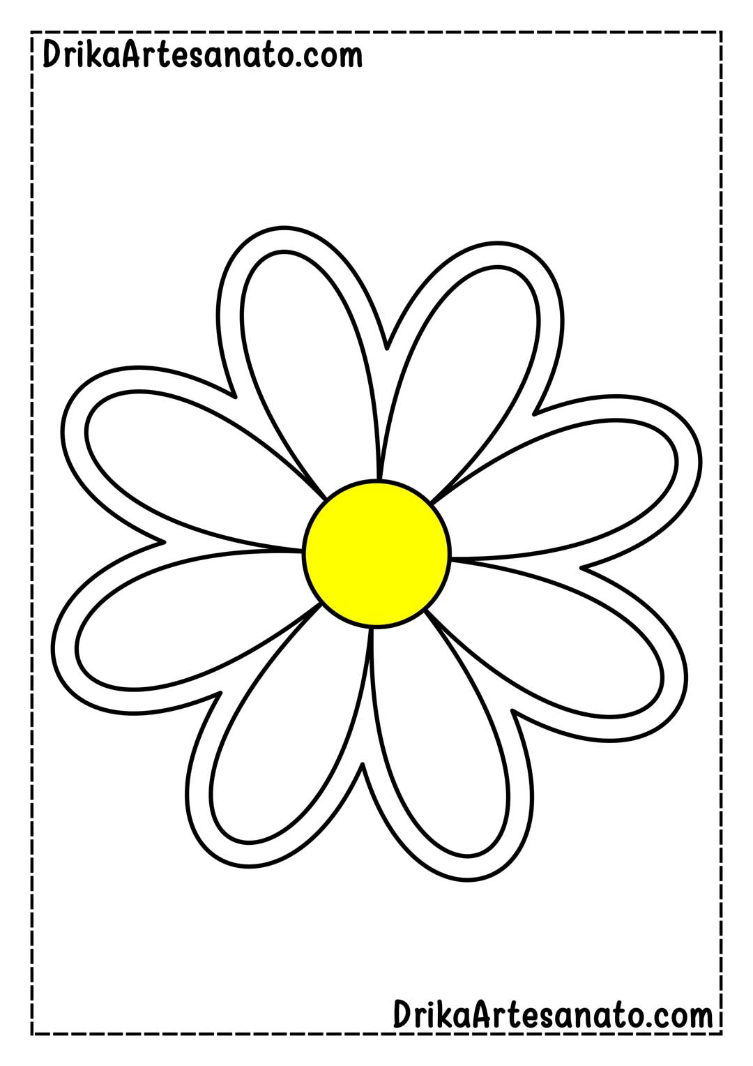 Desenho de Flor Margarida Colorida em Tamanho Grande