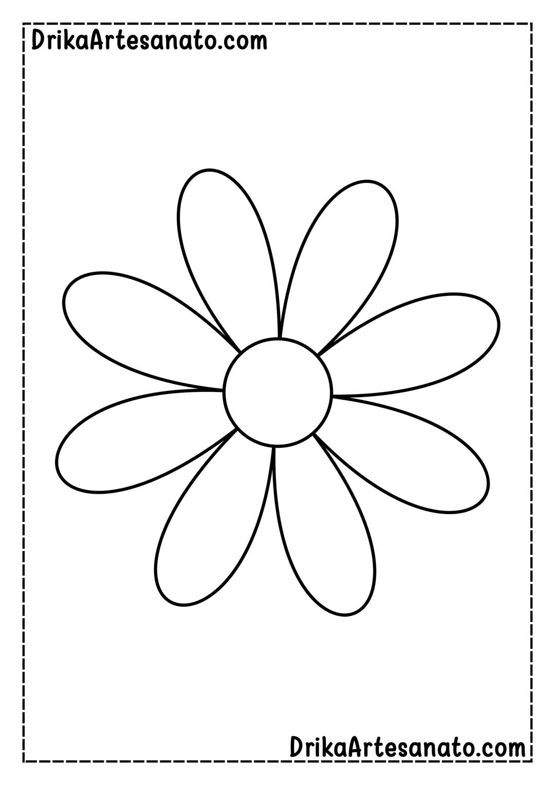 Desenho de Flor Margarida Grande para Imprimir em Tamanho Real Grátis
