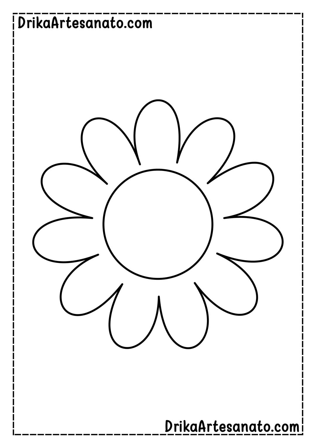 Desenho de Flor Margarida Grande com Várias Pétalas para Imprimir Grátis
