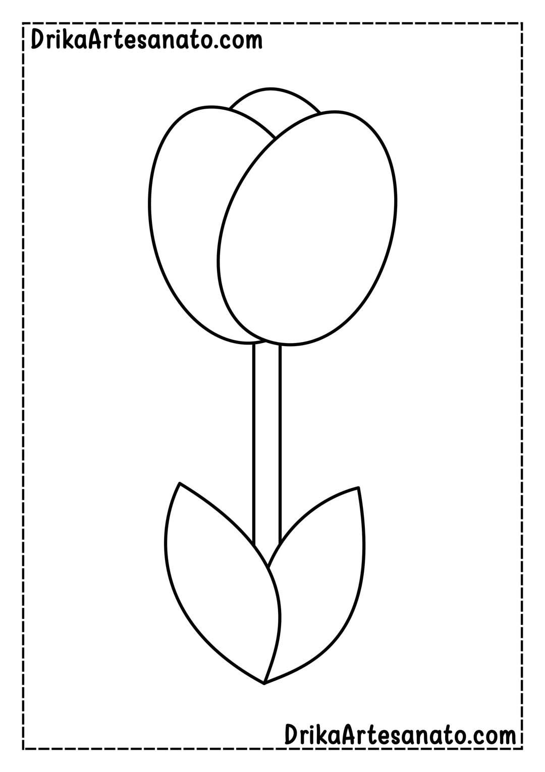 Molde de Tulipa Grande para Imprimir em Tamanho Real Grátis