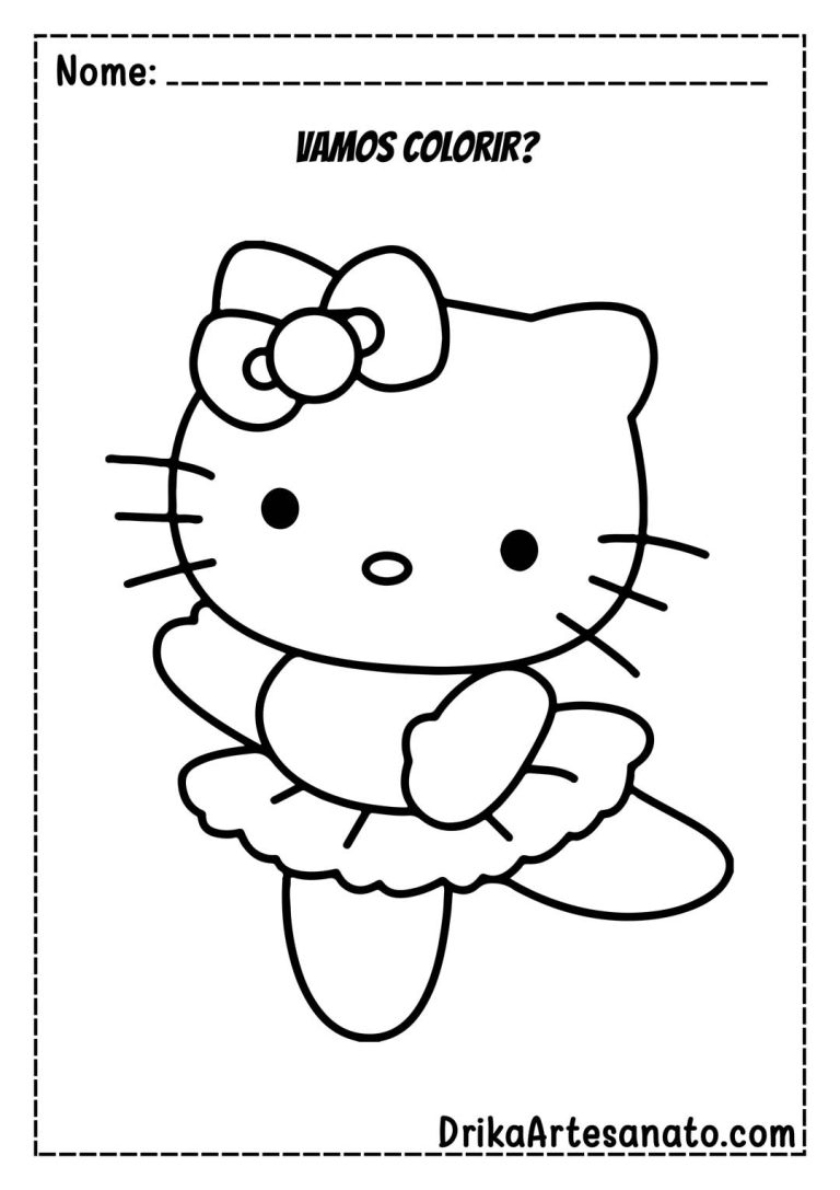 16 Desenhos da Hello Kitty para Colorir: Baixe e Imprima Grátis