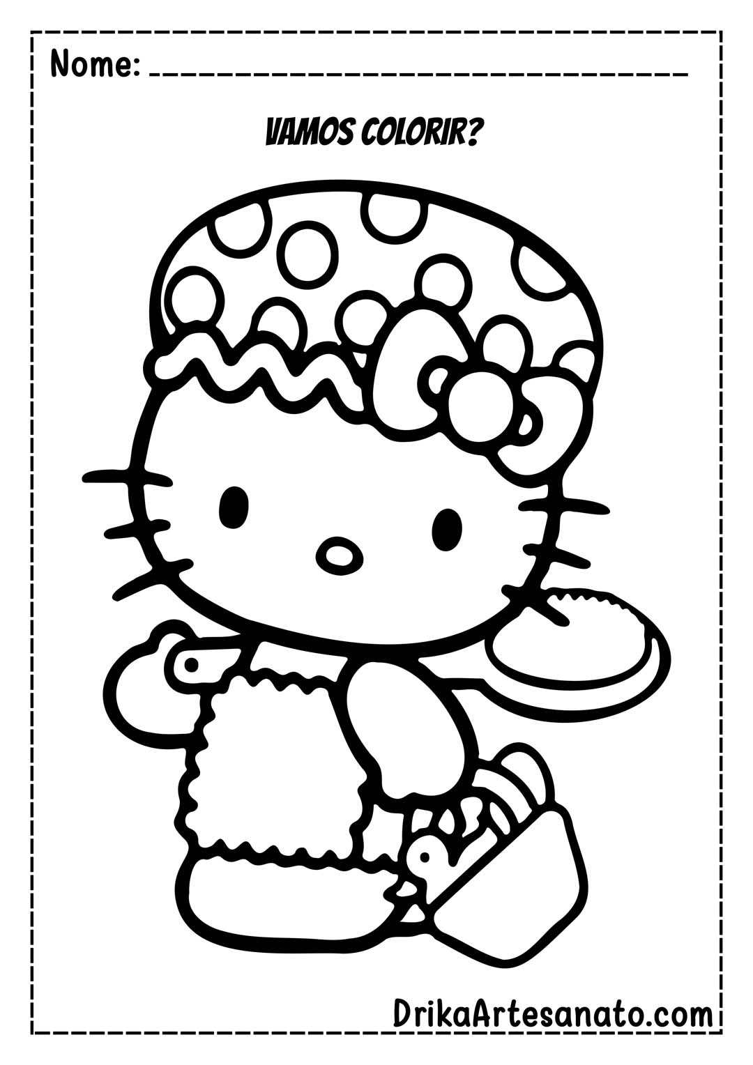 Desenho da Hello Kitty para Colorir