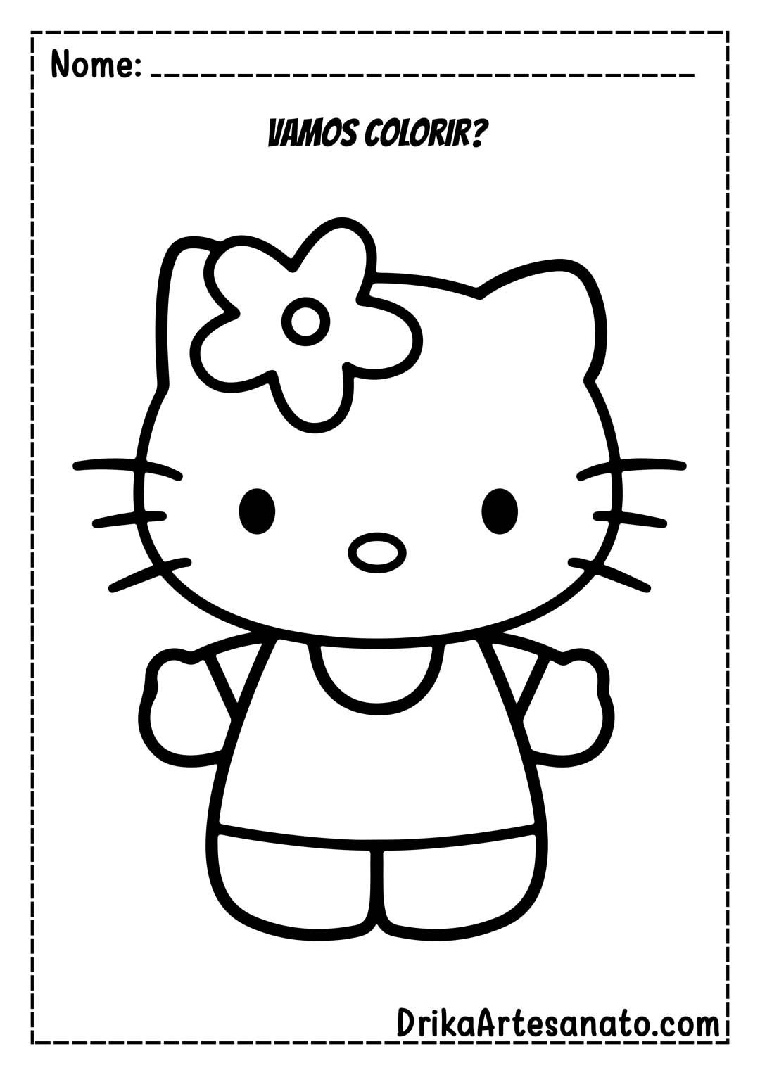 Desenho da Hello Kitty Meiga para Colorir