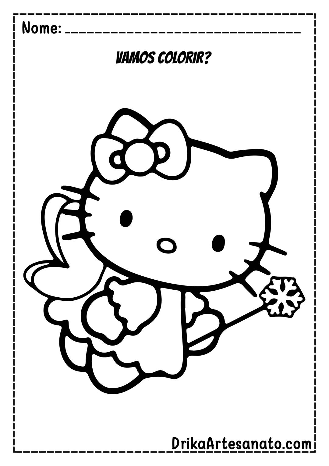 Desenho da Hello Kitty Fadinha para Colorir
