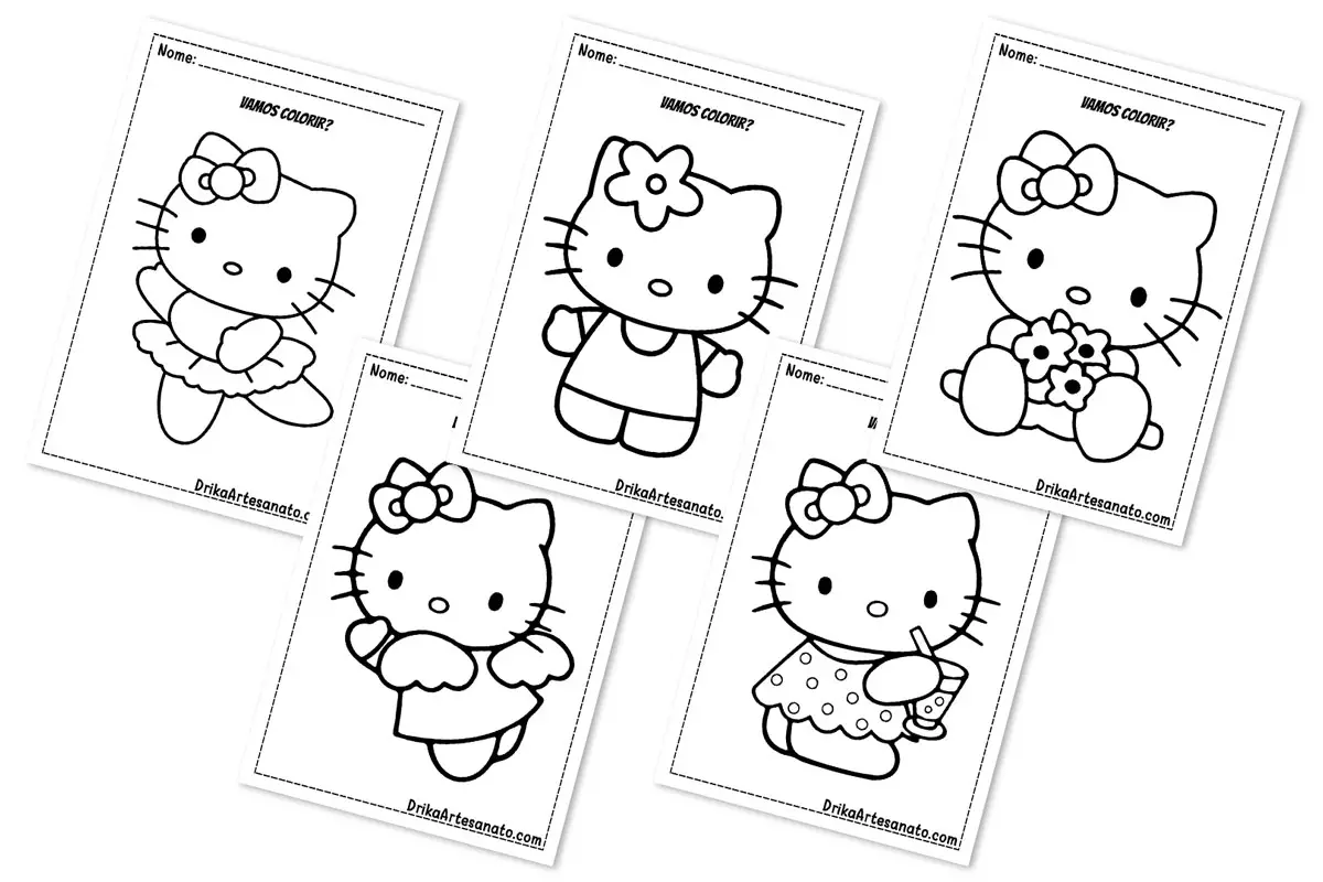 10 Desenhos da Hello Kitty para Colorir: Baixe e Imprima Grátis