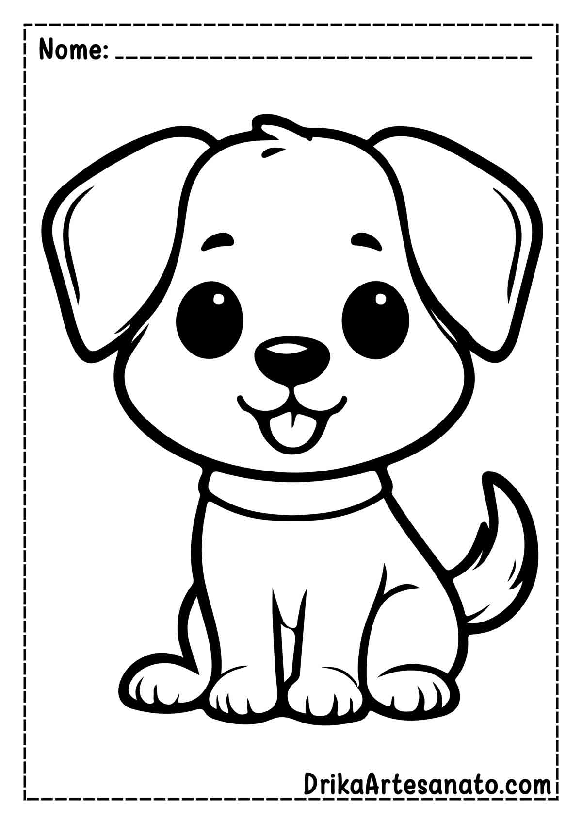 Desenho de Cachorro Fofo para Pintar