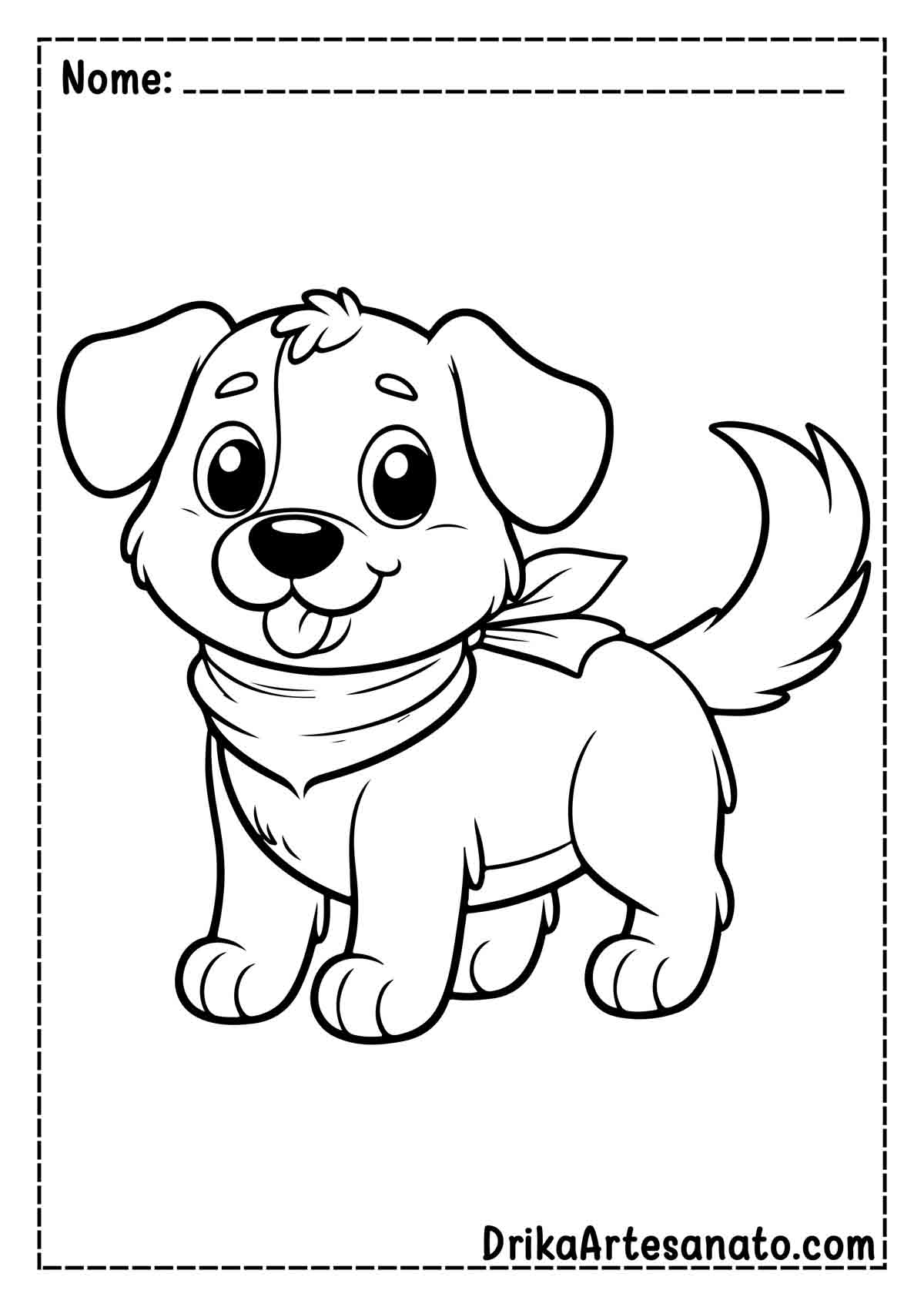 Desenho de Cachorro Infantil para Pintar