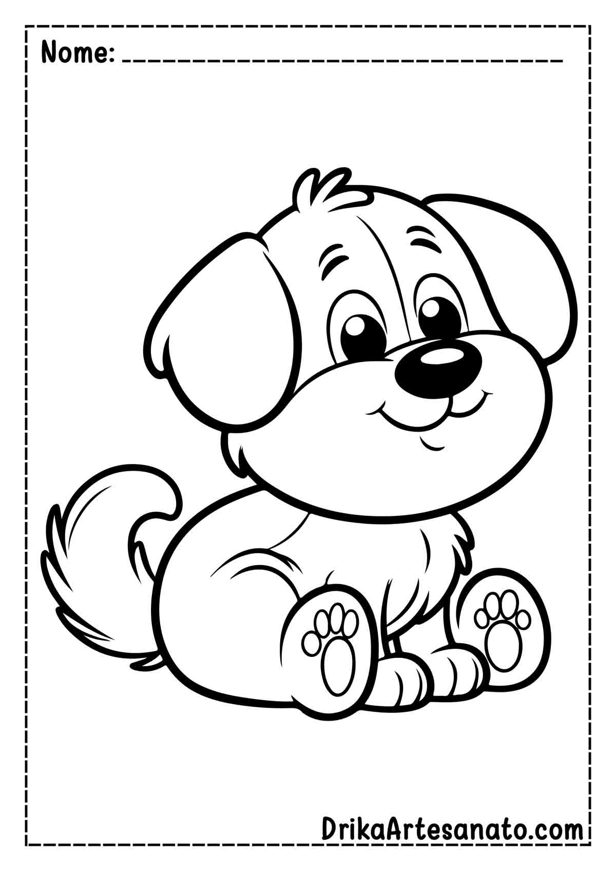 Desenho de Cachorro para Colorir  Fácil