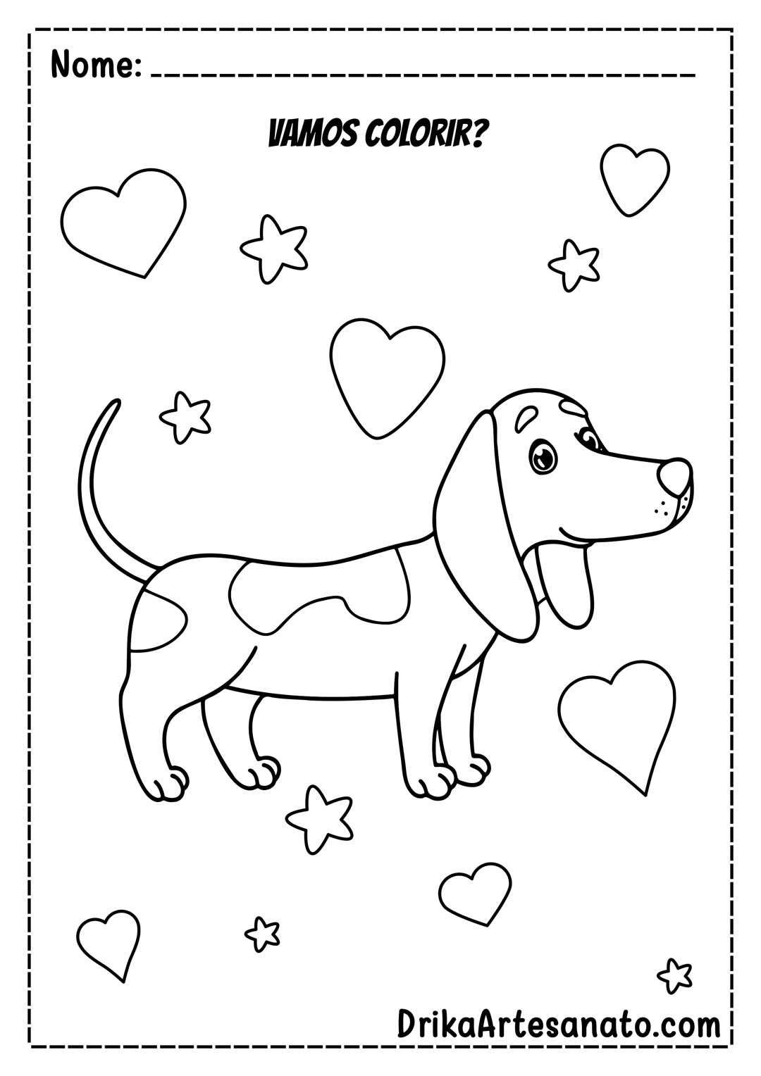 Desenho de cachorro salsicha