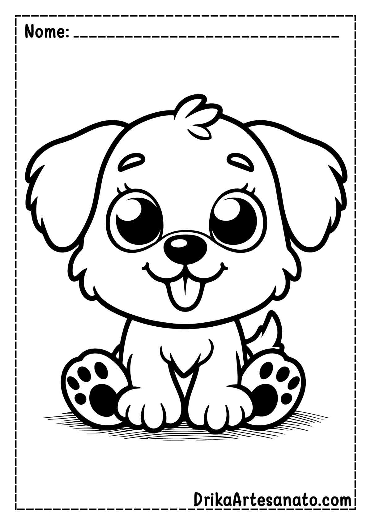 Desenho de Cachorro Infantil para Colorir