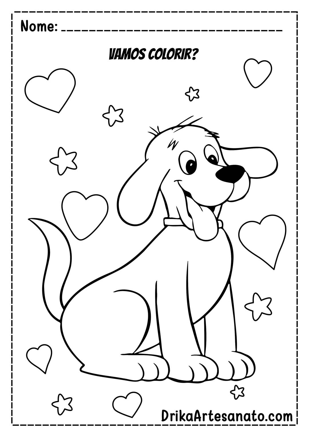 Desenho de cachorro alegre