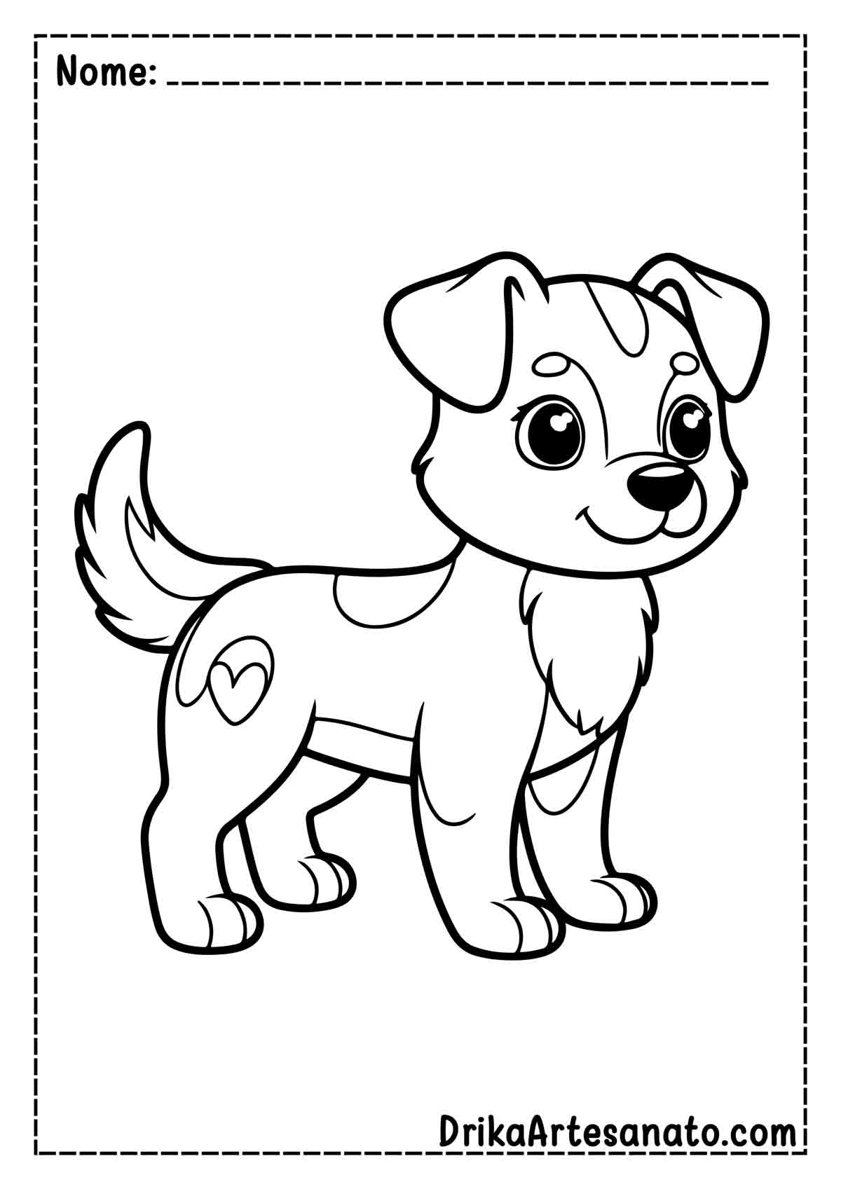 Desenho de Cachorro para Colorir e Imprimir