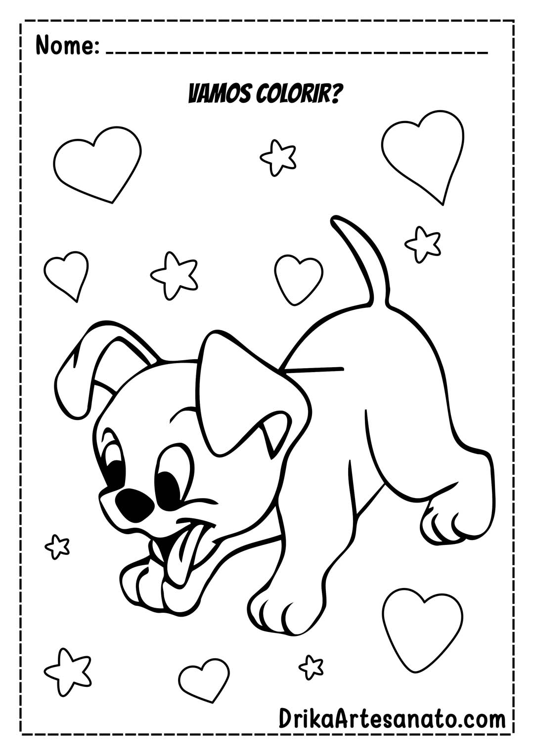 25 Desenhos de Cachorros para Colorir e Imprimir: Baixe Grátis!