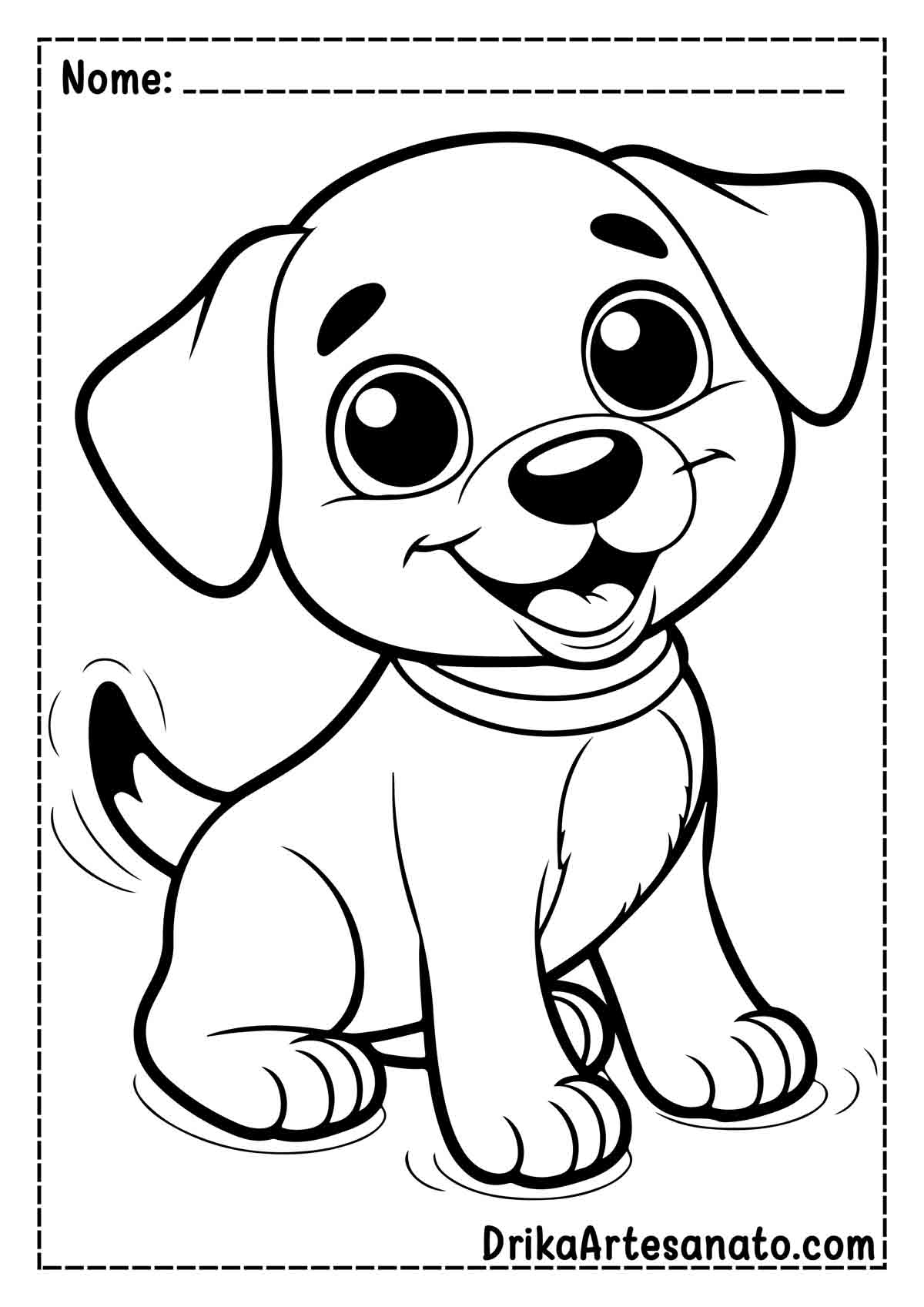 Desenho de Cachorro Fácil para Colorir