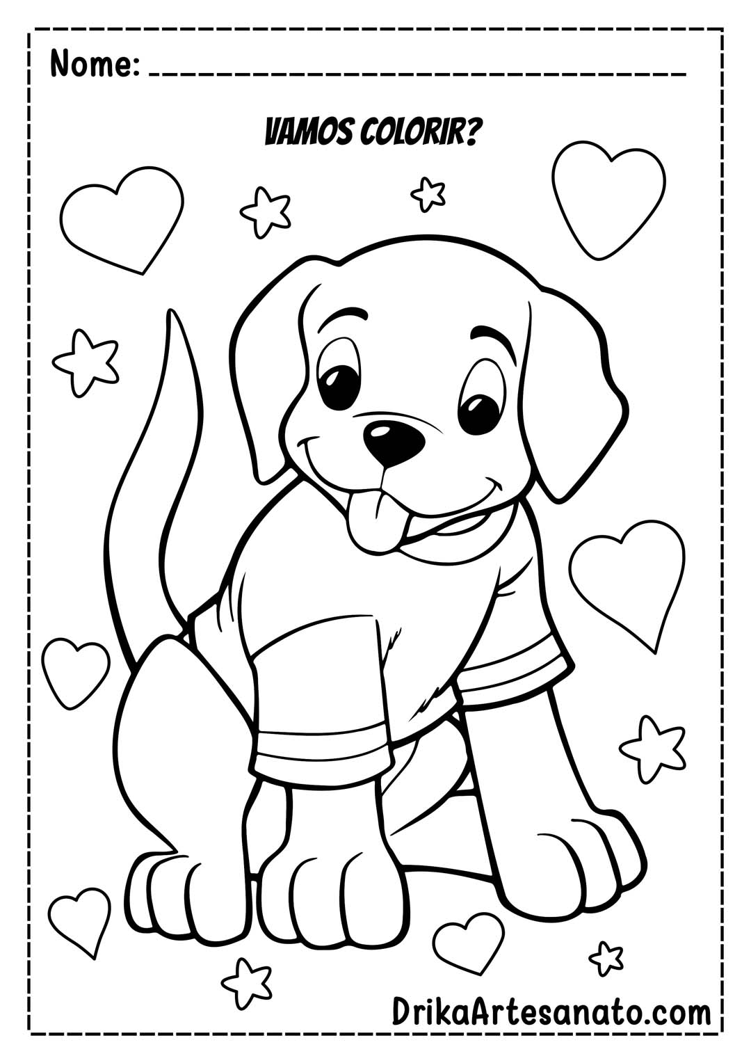 Desenho de cachorro com coração