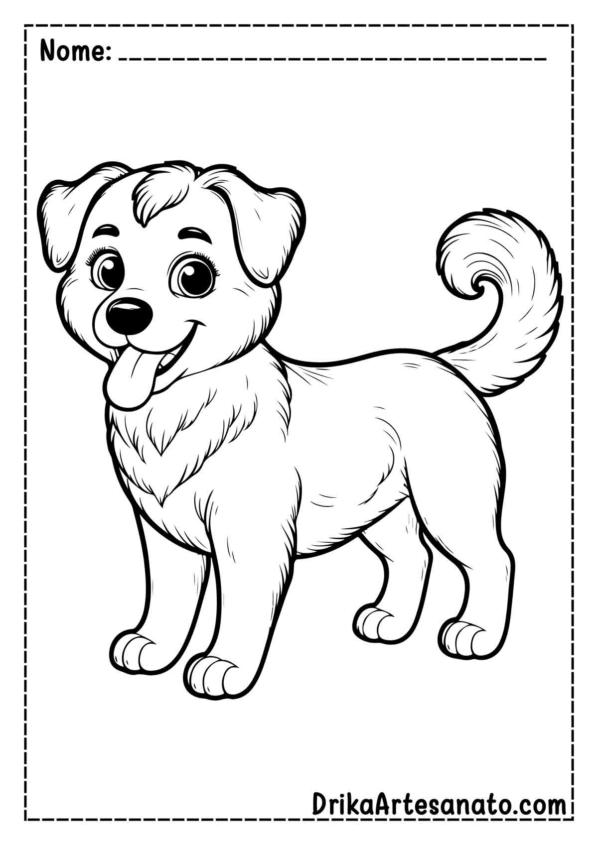 Desenho de Cachorro Realista para Colorir