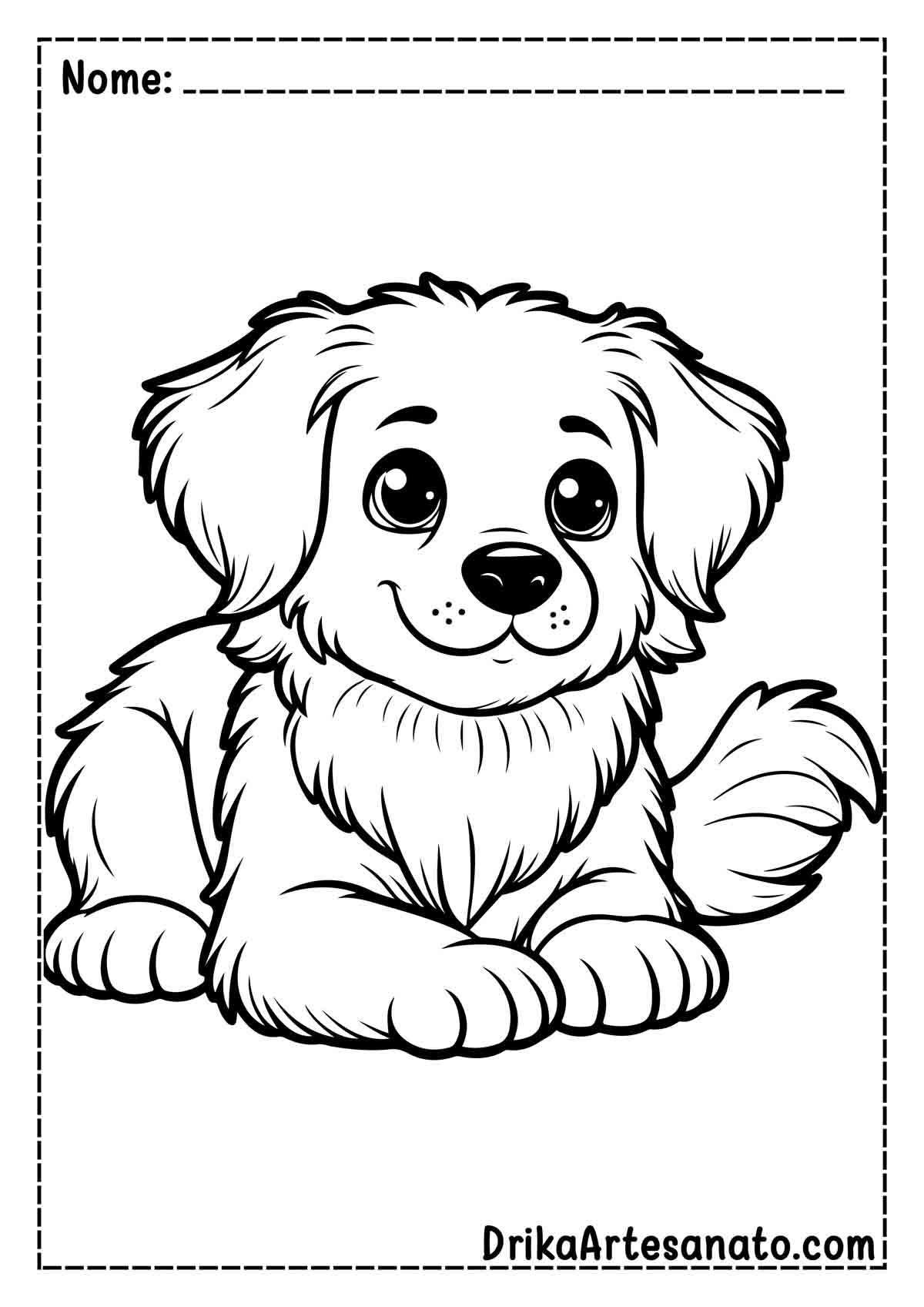 Desenho de Cachorro Realista para Imprimir