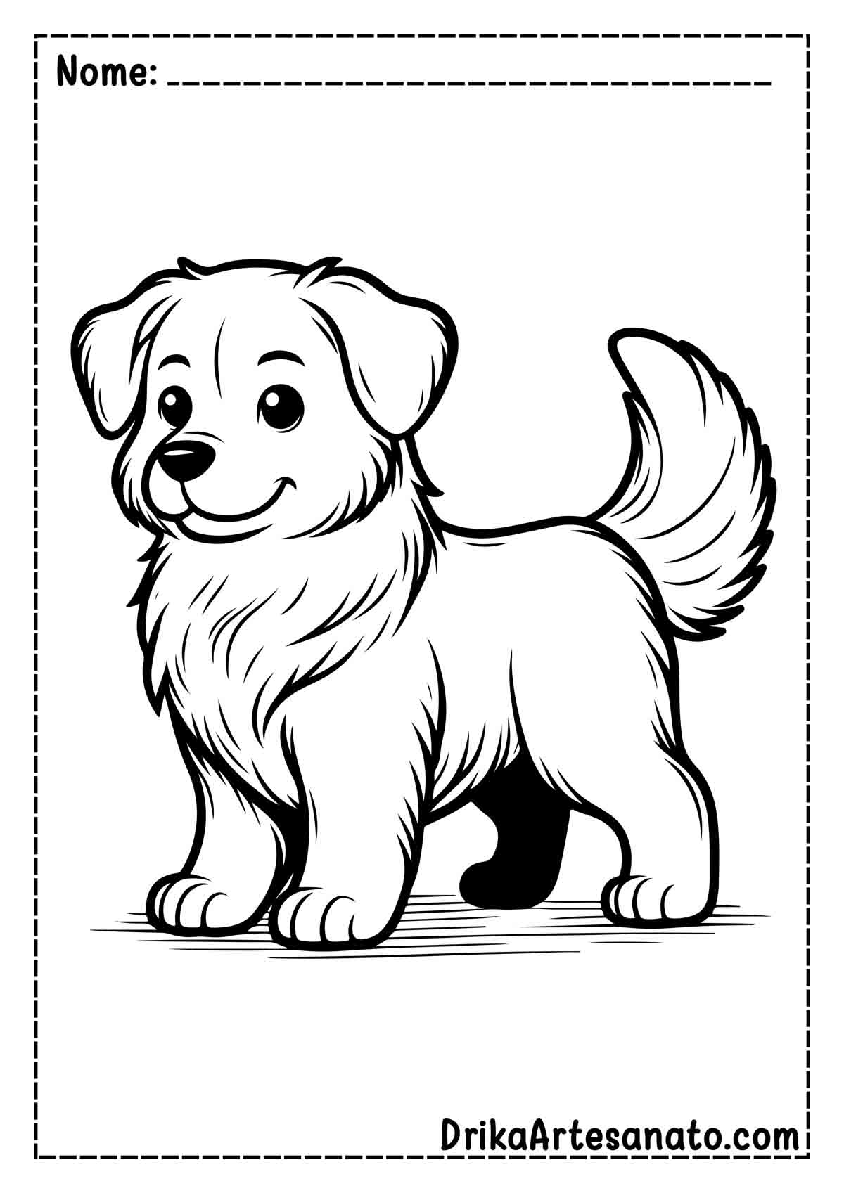 Desenho de Cachorro Realista para Colorir e Imprimir