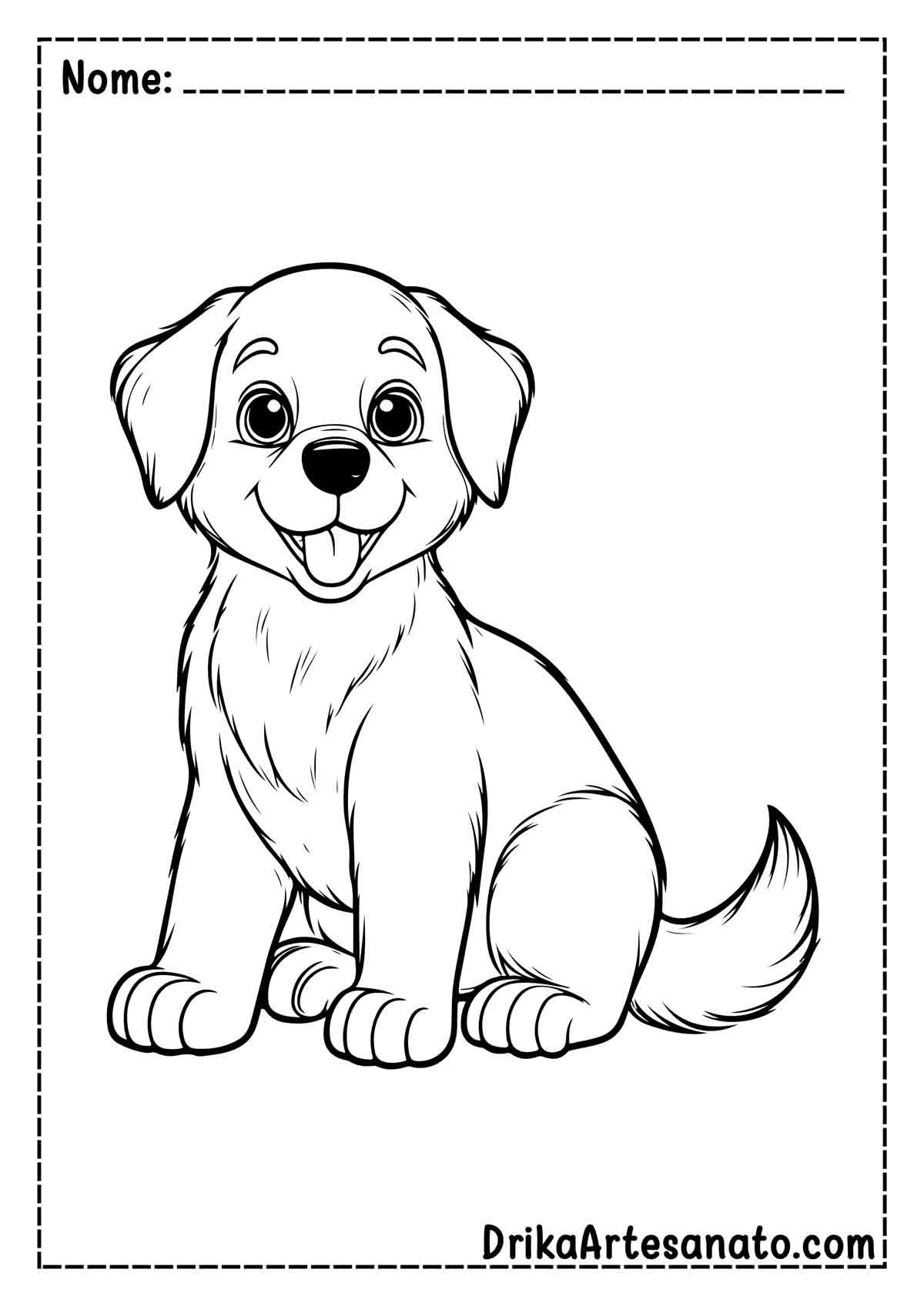 Desenho de Cachorro Realista para Pintar