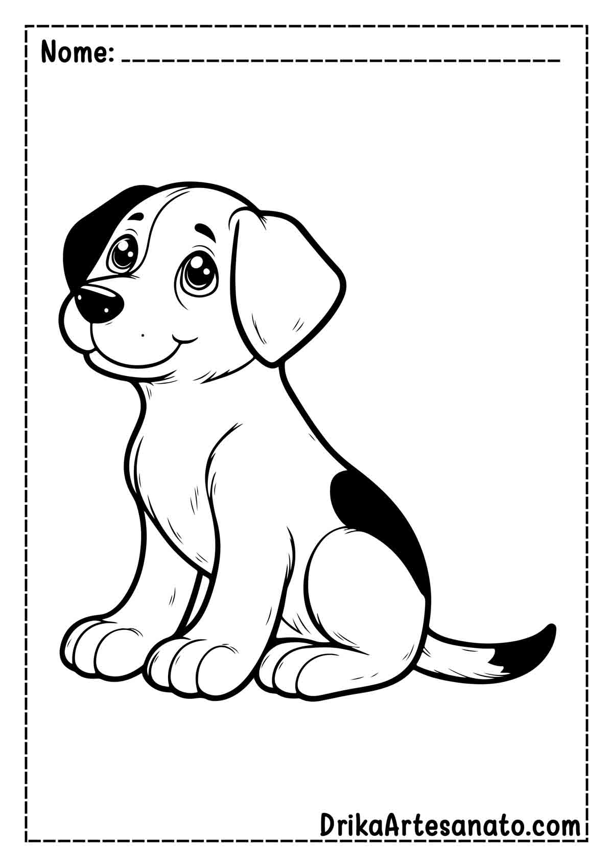 Desenho de Cachorro Infantil para Imprimir