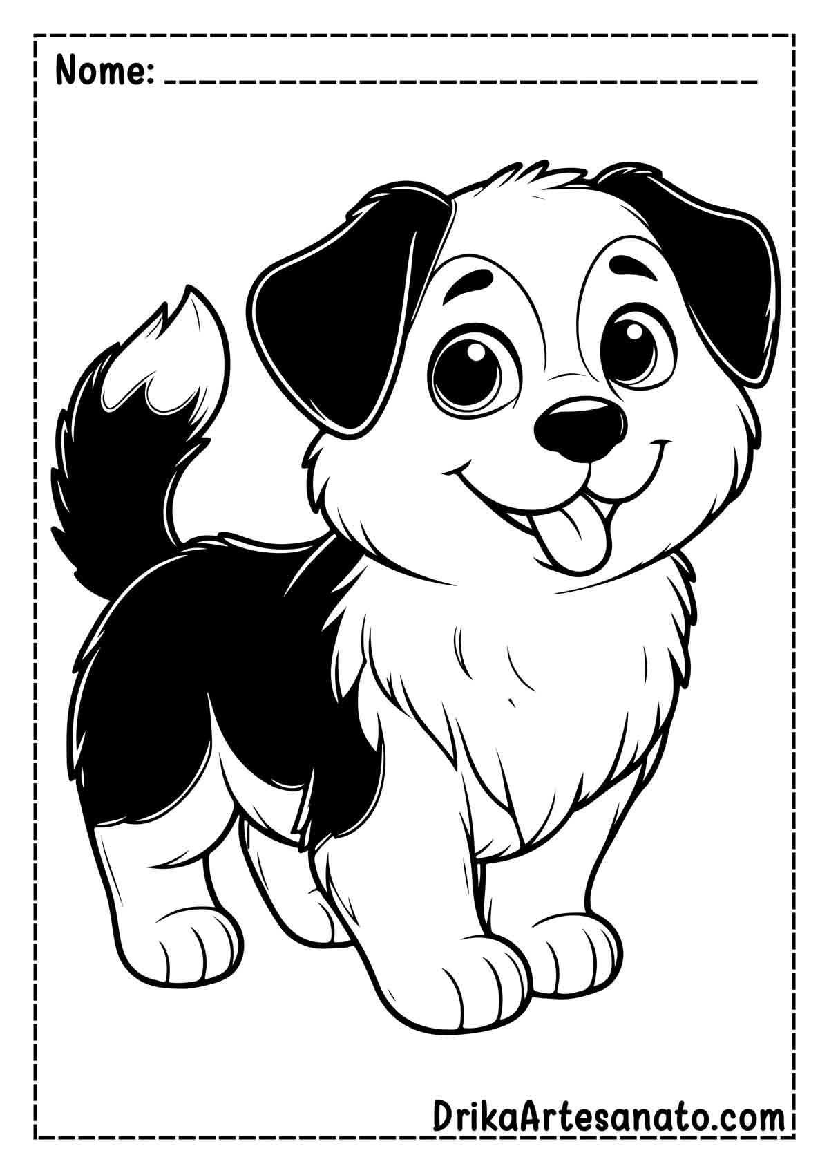 Desenho de Cachorro para Colorir e Imprimir