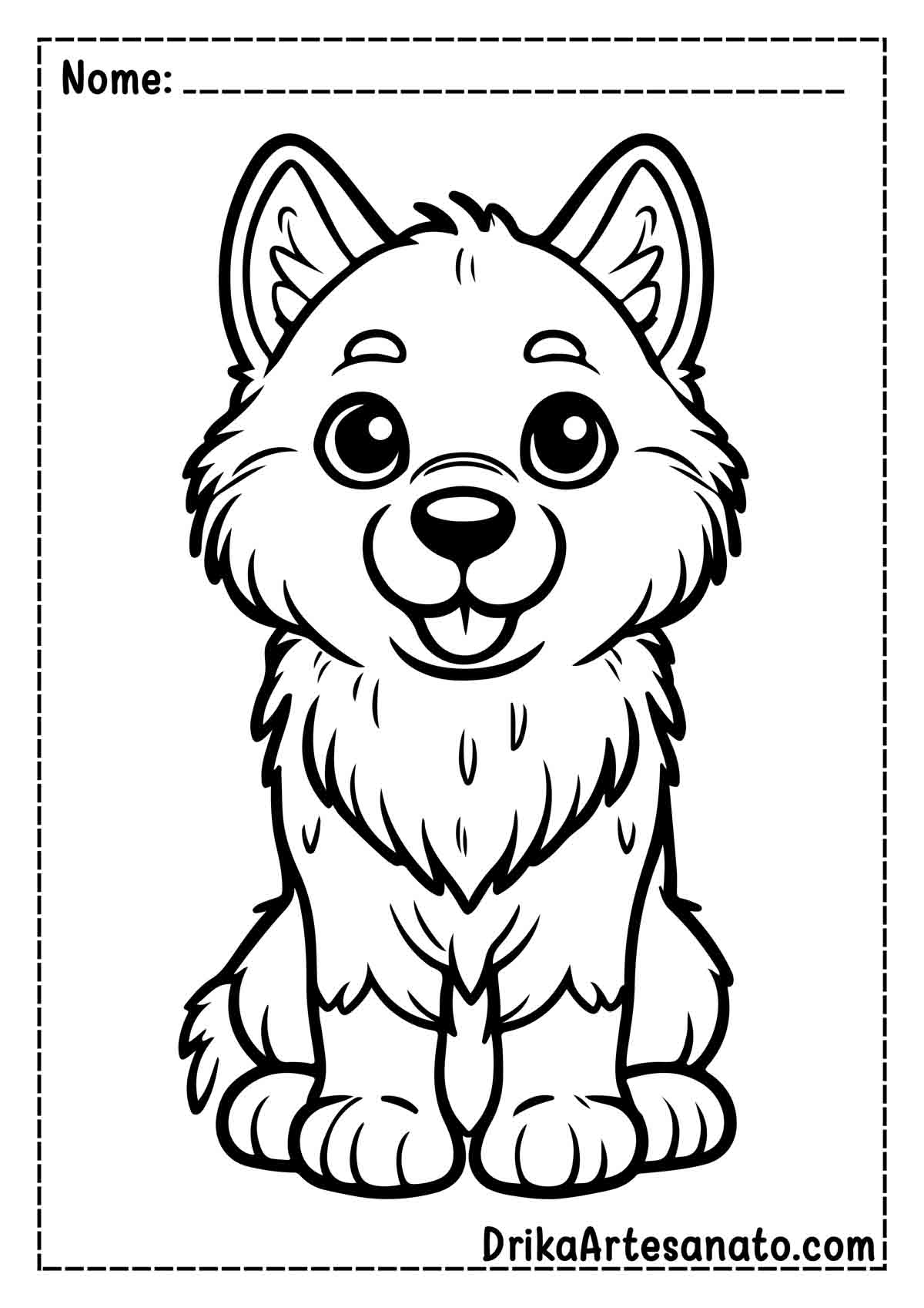 Desenho de Cachorro Fácil para Colorir