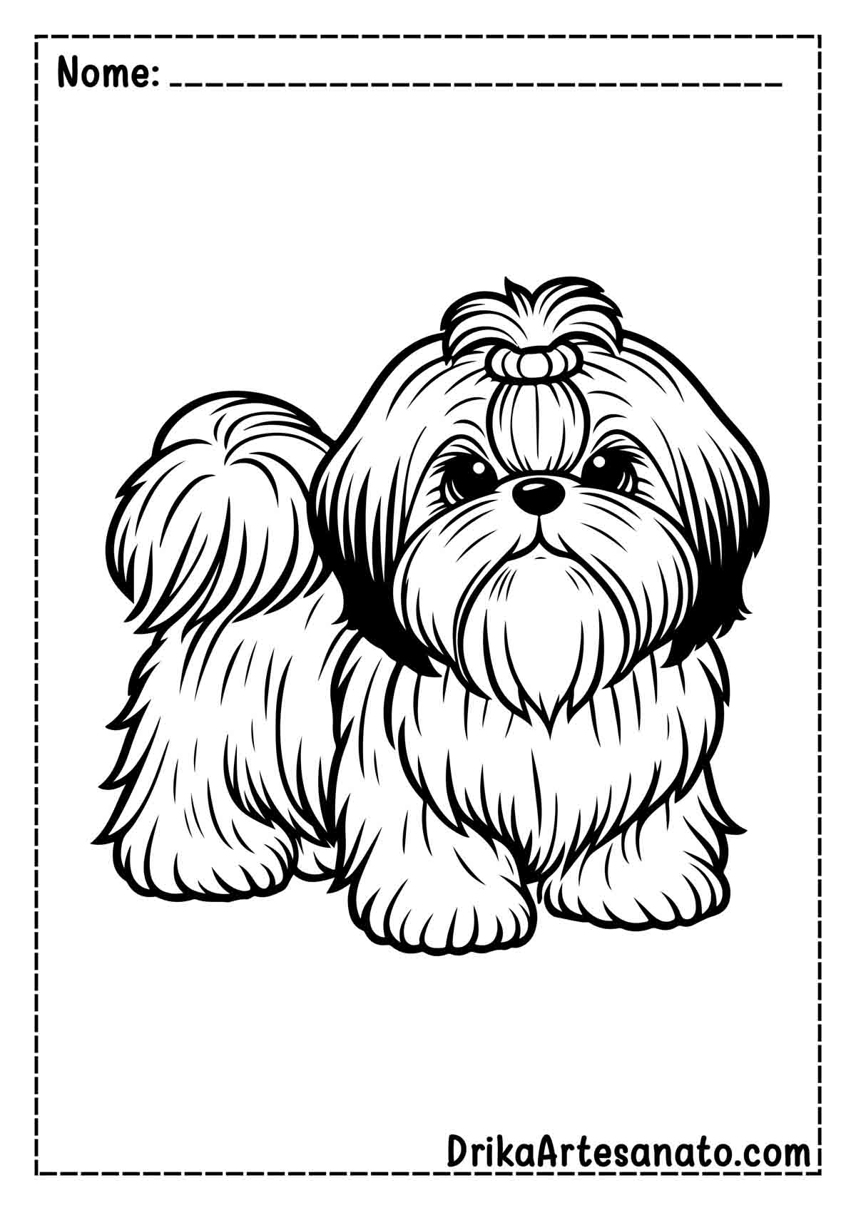 Desenho de Cachorro Shih Tzu para Colorir