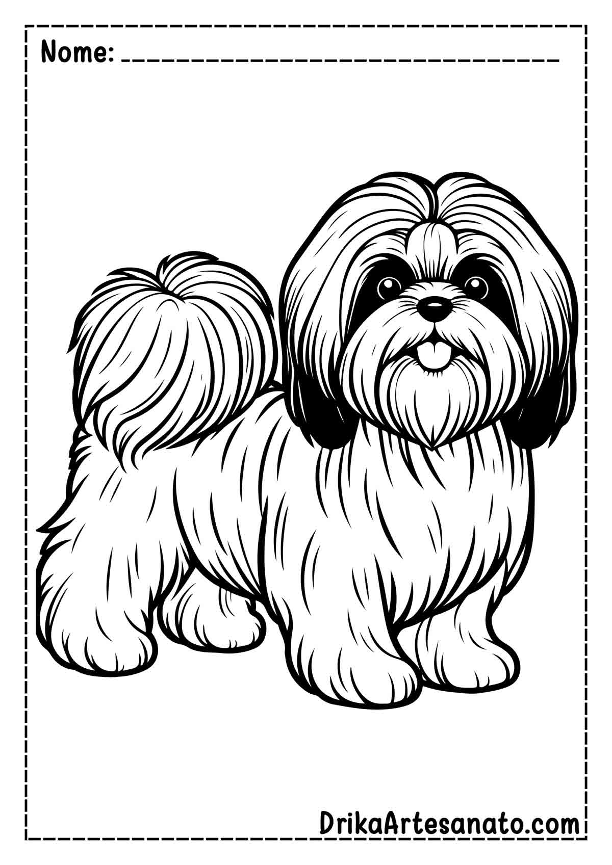 Desenho de Cachorro Shih Tzu para Imprimir