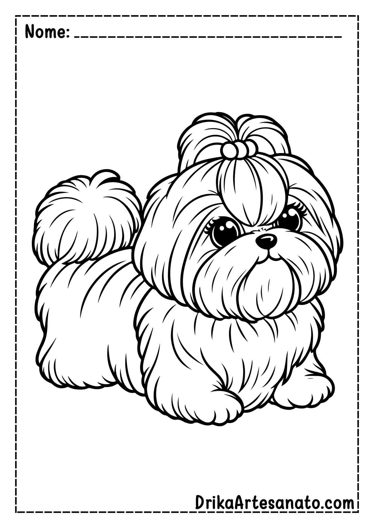 Desenho de Cachorro Shih Tzu para Pintar