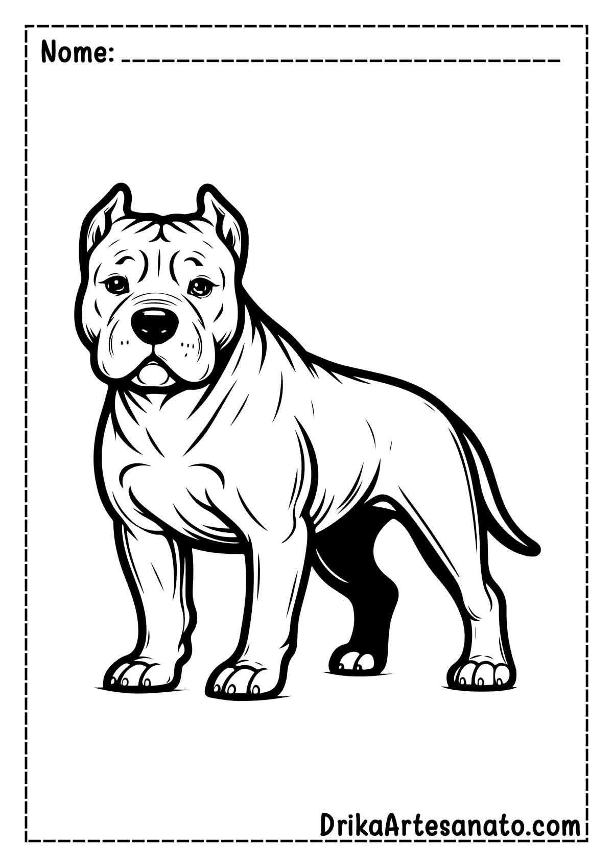 Desenho de Cachorro Pit Bull para Colorir