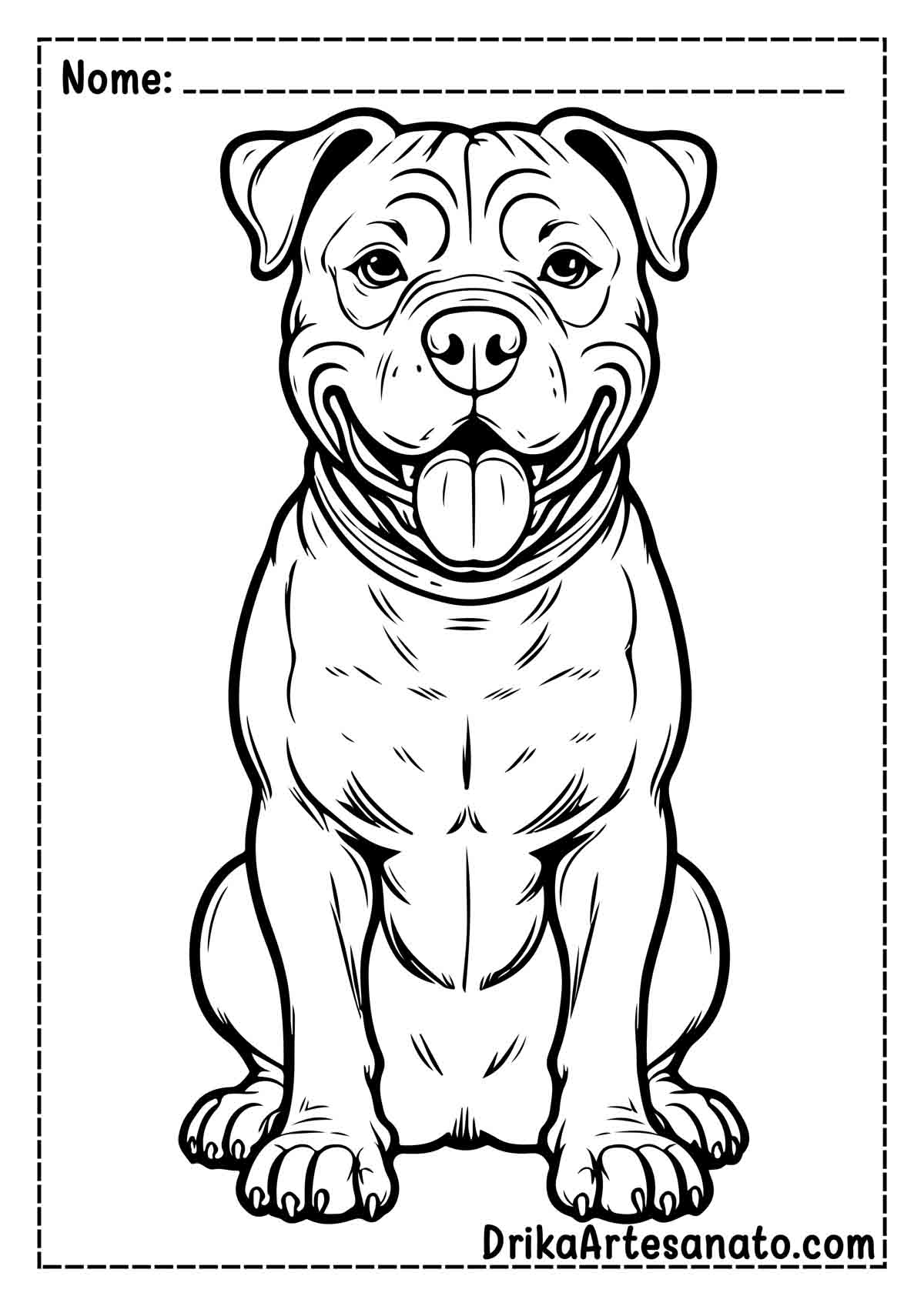 Desenho de Cachorro Pit Bull para Imprimir