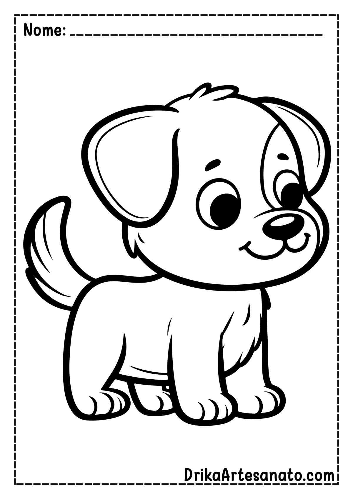 Desenho de Cachorro para Imprimir e Colorir