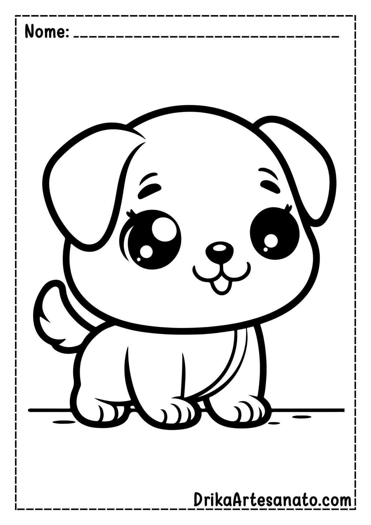 Desenho de Cachorro Infantil para Colorir e Imprimir