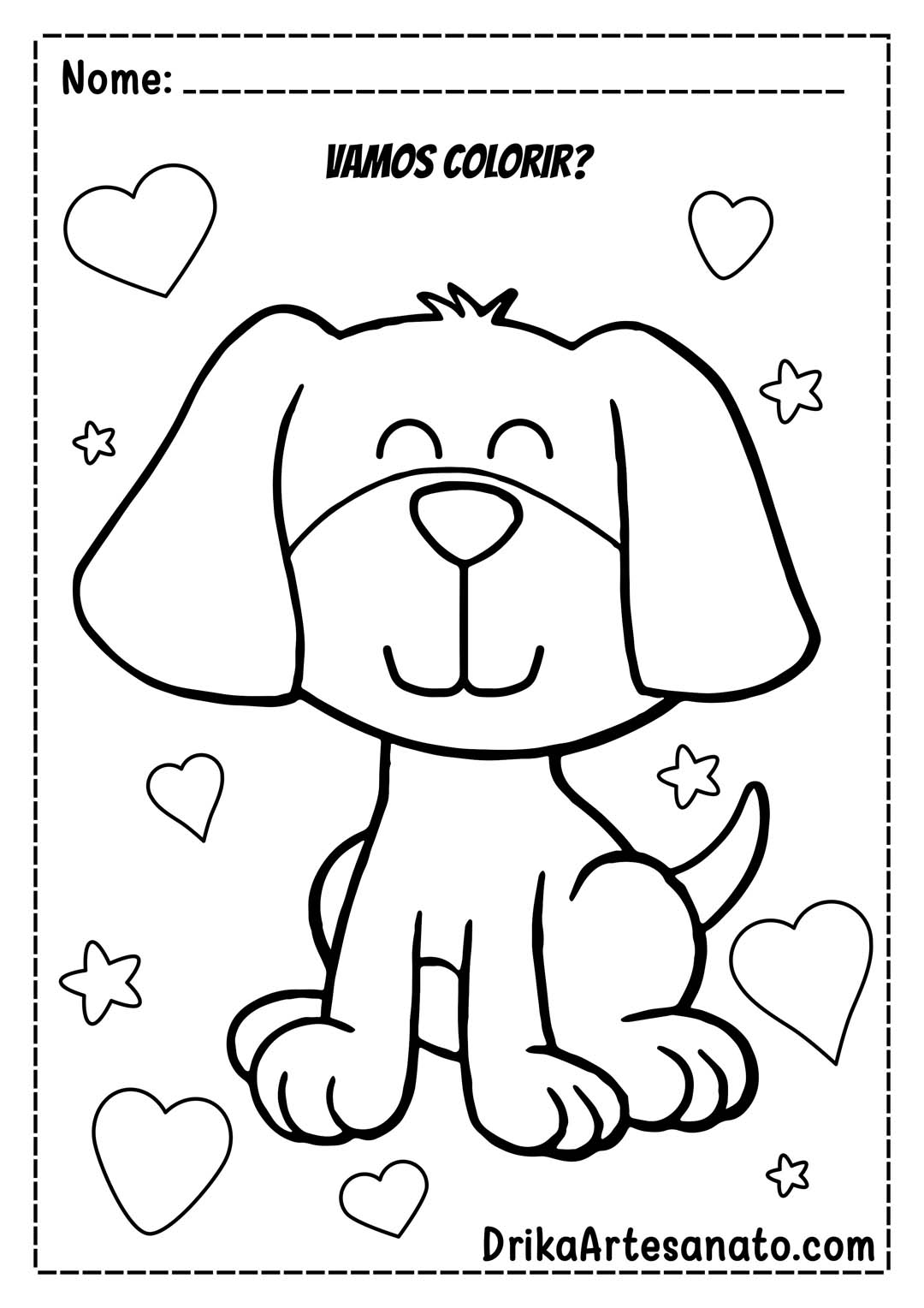 Desenho de Cachorro meigo