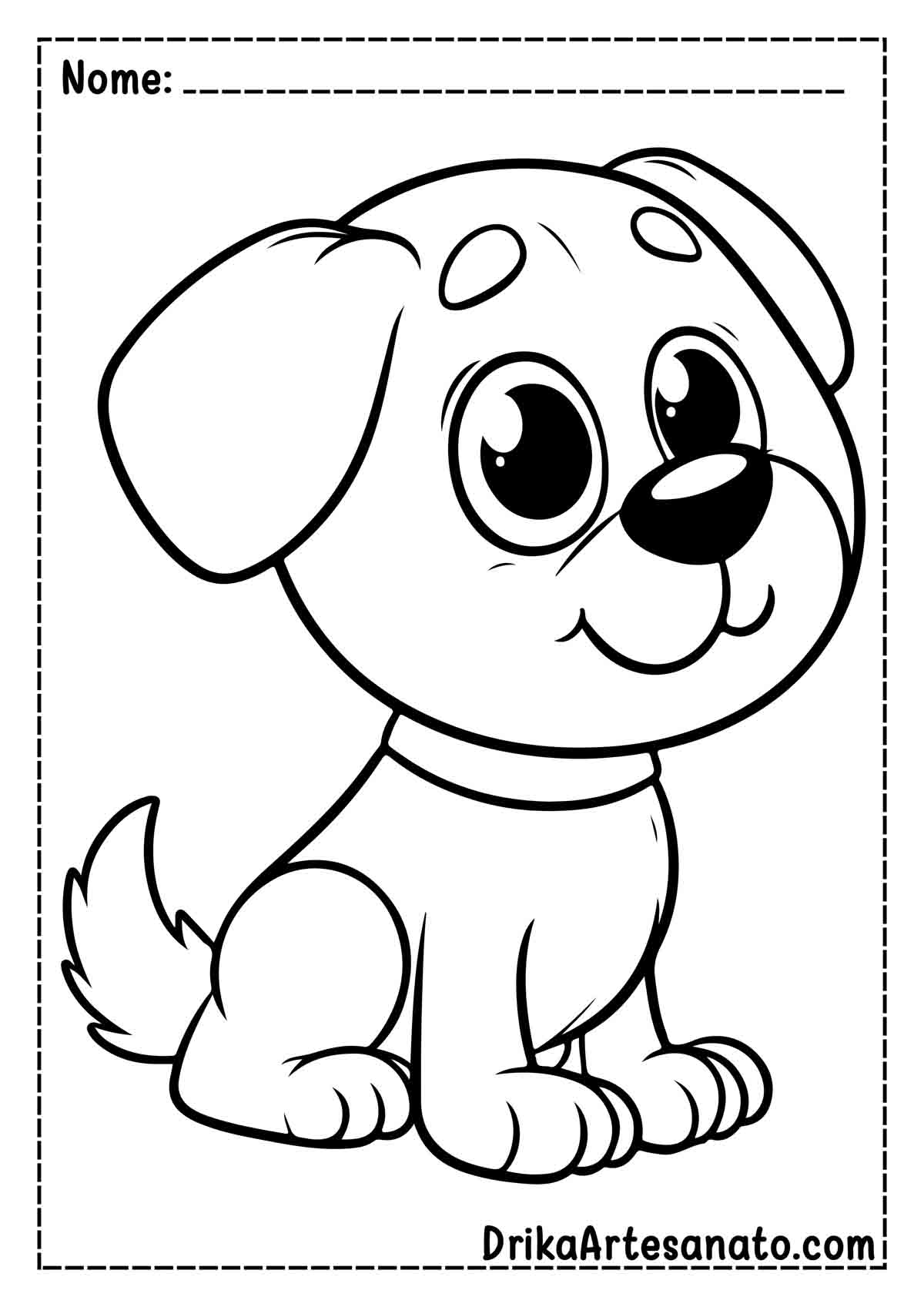 Desenho de Cachorro Fofo para Colorir