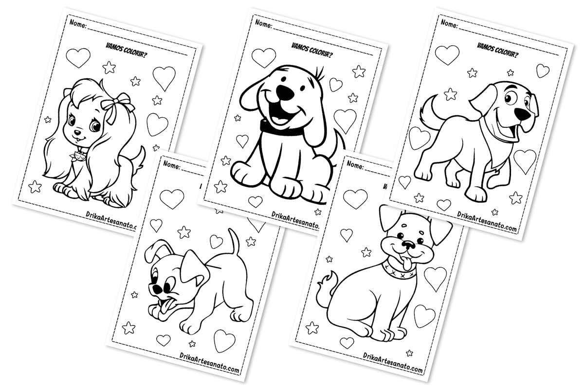 25 Desenhos de Cachorros para Colorir e Imprimir: Baixe Grátis!