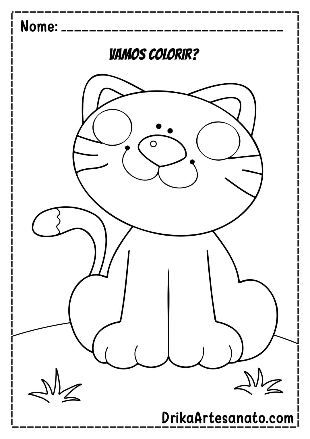 Desenho Infantil para Colorir Gato