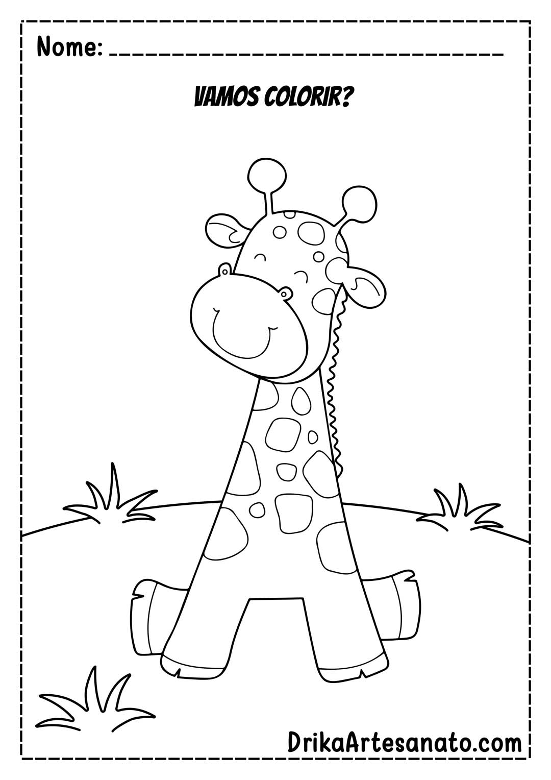 Desenhos Infantis para Colorir Girafa