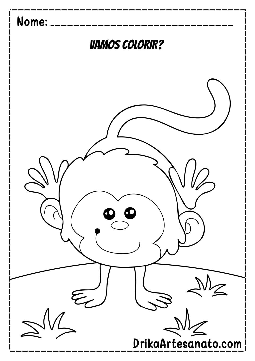 Desenhos Infantis para Colorir Macaco