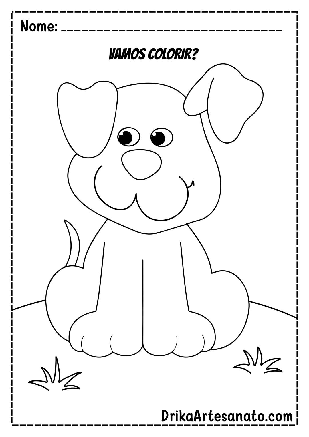 Desenho Infantil para Colorir e Imprimir Cachorro