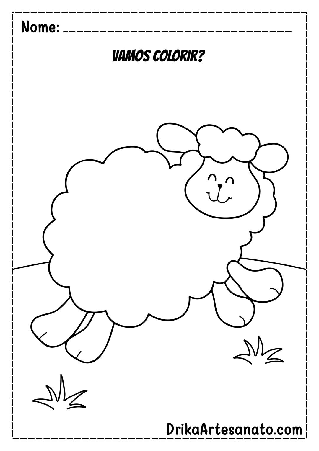 Desenho Infantil para Colorir Ovelha